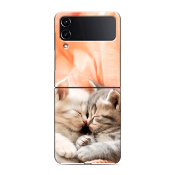 Пластиковый чехол на Samsung Galaxy Z Flip 4 с принтом Котята