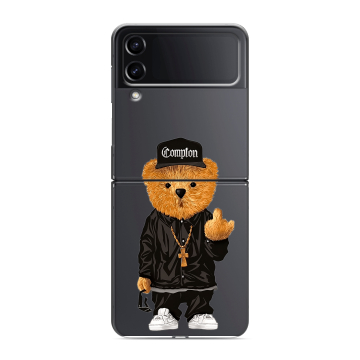 Пластиковый чехол на Samsung Galaxy Z Flip 4 с принтом Мишка