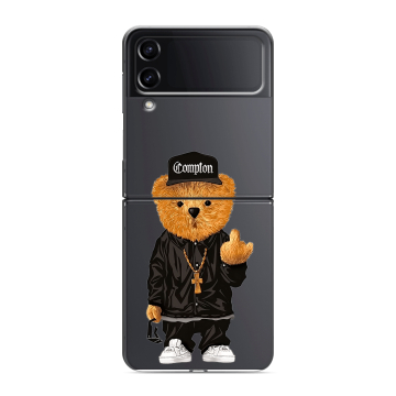 Пластиковый чехол на Samsung Galaxy Z Flip 4 с принтом Плюшевый медведь