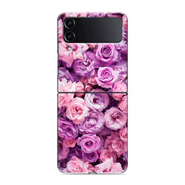 Пластиковый чехол на Samsung Galaxy Z Flip 4 с принтом лавандовые розы