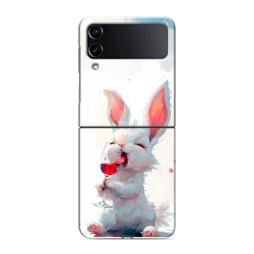 Пластиковый чехол на Samsung Galaxy Z Flip 4 с принтом кролик зайчик