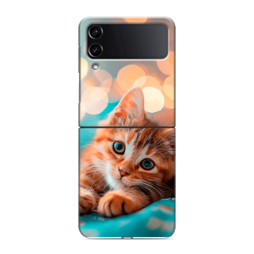 Пластиковый чехол на Samsung Galaxy Z Flip 4 с принтом котик