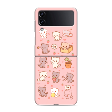 Пластиковый чехол на Samsung Galaxy Z Flip 4 с принтом Hello Kitty Хелоу Кити