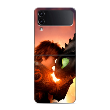 Пластиковый чехол на Samsung Galaxy Z Flip 4 с принтом Как приручить дракона