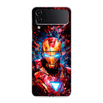 Пластиковый чехол на Samsung Galaxy Z Flip 4 с принтом Железный человек Ironman Пластиковый чехол на Samsung Galaxy Z Flip 4 с принтом Железный человек Ironman