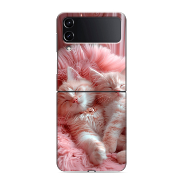 Пластиковый чехол на Samsung Galaxy Z Flip 4 с принтом котята котики Пластиковый чехол на Samsung Galaxy Z Flip 4 с принтом котята котики