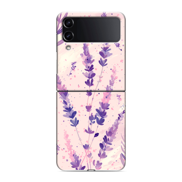 Пластиковый чехол на Samsung Galaxy Z Flip 4 с принтом цветы лаванда Пластиковый чехол на Samsung Galaxy Z Flip 4 с принтом цветы лаванда