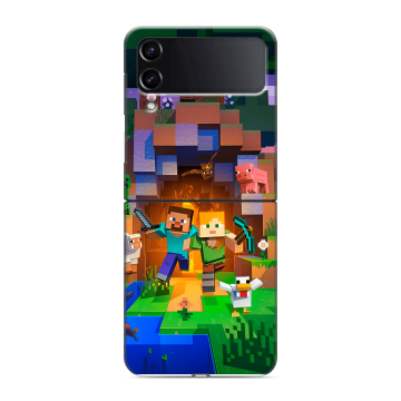 Пластиковый чехол на Samsung Galaxy Z Flip 4 с принтом Майнкрафт Minecraft Пластиковый чехол на Samsung Galaxy Z Flip 4 с принтом Майнкрафт Minecraft