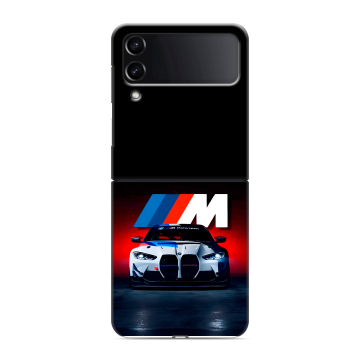 Пластиковый чехол на Samsung Galaxy Z Flip 4 с принтом БМВ BMW Пластиковый чехол на Samsung Galaxy Z Flip 4 с принтом БМВ BMW