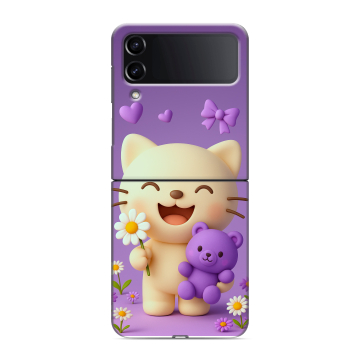 Пластиковый чехол на Samsung Galaxy Z Flip 4 с принтом для девочек
