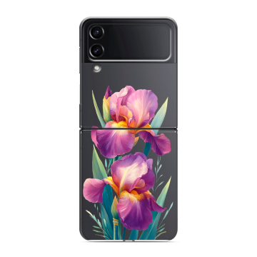 Пластиковый чехол на Samsung Galaxy Z Flip 4 с принтом Цветы орхидеи