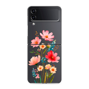 Пластиковый чехол на Samsung Galaxy Z Flip 4 с принтом Цветы