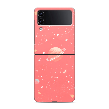 Пластиковый чехол на Samsung Galaxy Z Flip 4 с принтом Розовый космос
