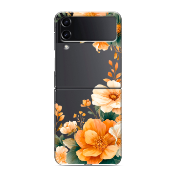Пластиковый чехол на Samsung Galaxy Z Flip 4 с принтом Цветы принт