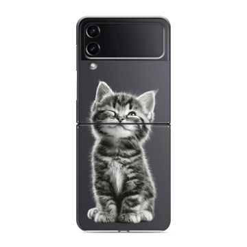 Пластиковый чехол на Samsung Galaxy Z Flip 4 с принтом Котенок