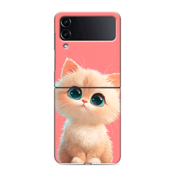 Пластиковый чехол на Samsung Galaxy Z Flip 4 с принтом Розовый котенок