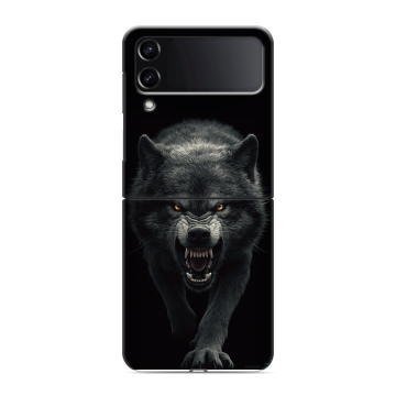 Пластиковый чехол на Samsung Galaxy Z Flip 4 с принтом Волк Пластиковый чехол на Samsung Galaxy Z Flip 4 с принтом Волк