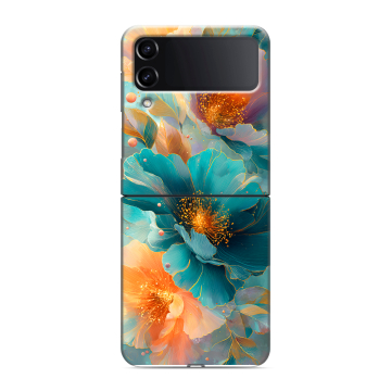 Пластиковый чехол на Samsung Galaxy Z Flip 4 с принтом Цветы