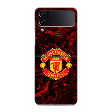 Пластиковый чехол на Samsung Galaxy Z Flip 4 с принтом Manchester United