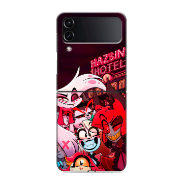 Пластиковый чехол на Samsung Galaxy Z Flip 4 с принтом Hazbin Hotel Отель Хазбин