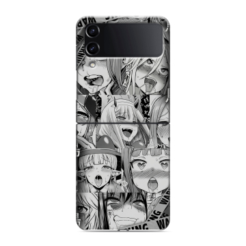 Пластиковый чехол на Samsung Galaxy Z Flip 4 с принтом Ahegao Ахегао Аниме