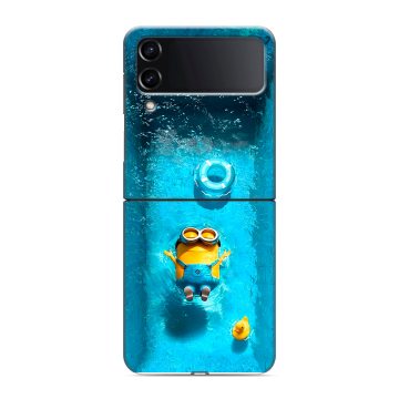 Пластиковый чехол на Samsung Galaxy Z Flip 4 с принтом Миньоны Пластиковый чехол на Samsung Galaxy Z Flip 4 с принтом Миньоны