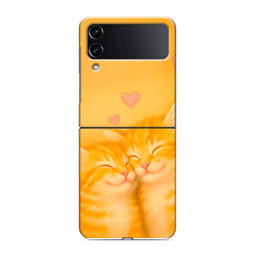 Пластиковый чехол на Samsung Galaxy Z Flip 4 с принтом Милые котята