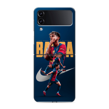 Пластиковый чехол на Samsung Galaxy Z Flip 4 с принтом Барселона Barca Yamal Пластиковый чехол на Samsung Galaxy Z Flip 4 с принтом Барселона Barca Yamal
