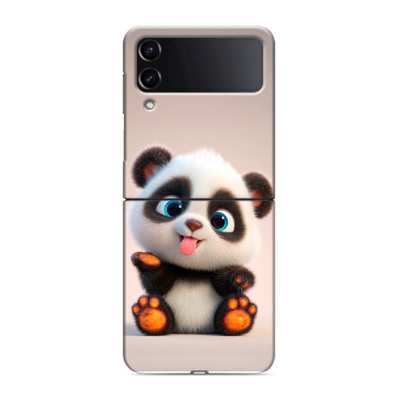 Пластиковый чехол на Samsung Galaxy Z Flip 4 с принтом милая панда Пластиковый чехол на Samsung Galaxy Z Flip 4 с принтом милая панда