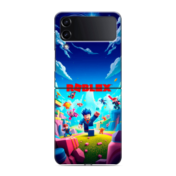 Пластиковый чехол на Samsung Galaxy Z Flip 4 с принтом Roblox Роблокс