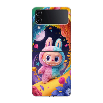 Пластиковый чехол на Samsung Galaxy Z Flip 4 с принтом Labubu Лабубу