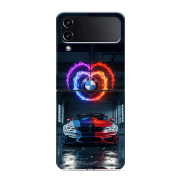 Пластиковый чехол на Samsung Galaxy Z Flip 4 с принтом BMW БМВ Пластиковый чехол на Samsung Galaxy Z Flip 4 с принтом BMW БМВ