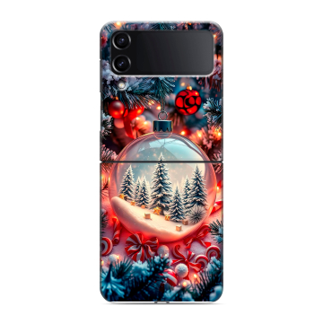 Пластиковый чехол на Samsung Galaxy Z Flip 4 с принтом Новый год