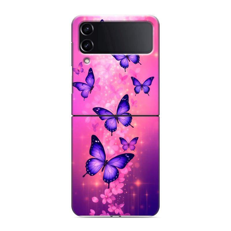 Пластиковый чехол на Samsung Galaxy Z Flip 4 с принтом Бабочки Пластиковый чехол на Samsung Galaxy Z Flip 4 с принтом Бабочки