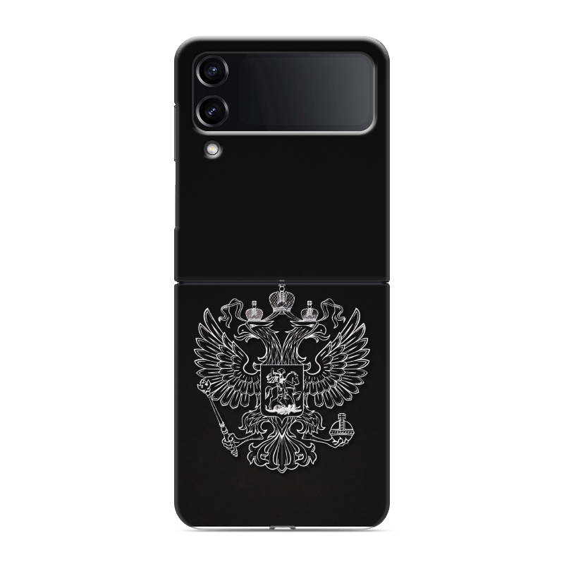 Пластиковый чехол на Samsung Galaxy Z Flip 4 с принтом Герб России Пластиковый чехол на Samsung Galaxy Z Flip 4 с принтом Герб России