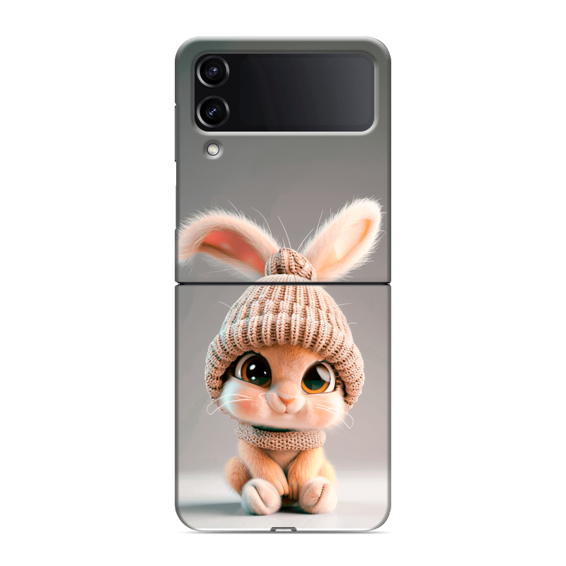 Пластиковый чехол на Samsung Galaxy Z Flip 4 с принтом Кролик Пластиковый чехол на Samsung Galaxy Z Flip 4 с принтом Кролик
