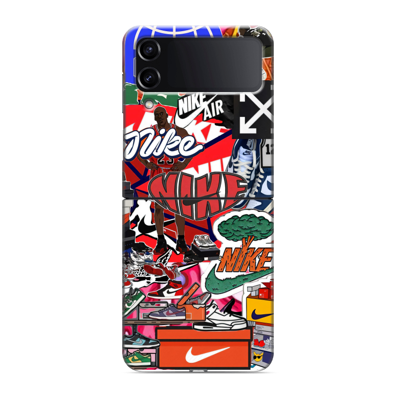 Пластиковый чехол на Samsung Galaxy Z Flip 4 с принтом Найк Nike яркий Пластиковый чехол на Samsung Galaxy Z Flip 4 с принтом Найк Nike яркий