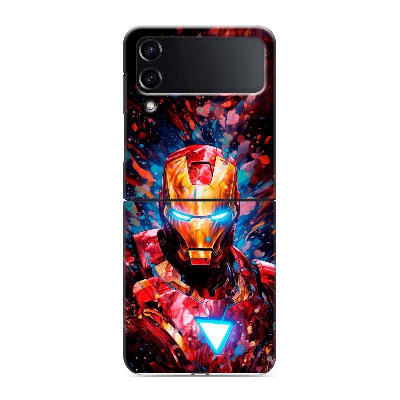 Пластиковый чехол на Samsung Galaxy Z Flip 4 с принтом Железный человек Ironman Пластиковый чехол на Samsung Galaxy Z Flip 4 с принтом Железный человек Ironman