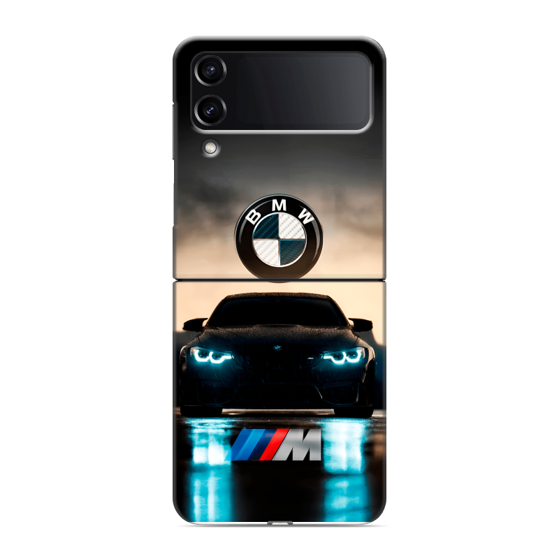 Пластиковый чехол на Samsung Galaxy Z Flip 4 с принтом БМВ BMW Пластиковый чехол на Samsung Galaxy Z Flip 4 с принтом БМВ BMW