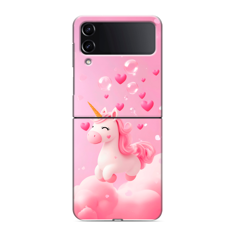 Пластиковый чехол на Samsung Galaxy Z Flip 4 с принтом Единорог Пластиковый чехол на Samsung Galaxy Z Flip 4 с принтом Единорог