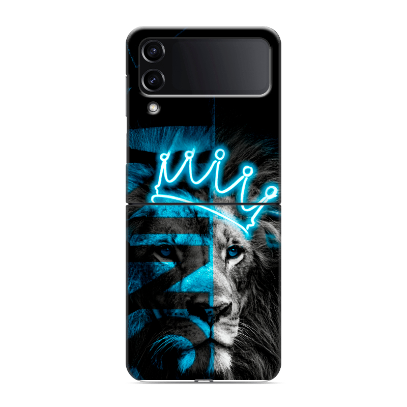 Пластиковый чехол на Samsung Galaxy Z Flip 4 с принтом Король лев Пластиковый чехол на Samsung Galaxy Z Flip 4 с принтом Король лев