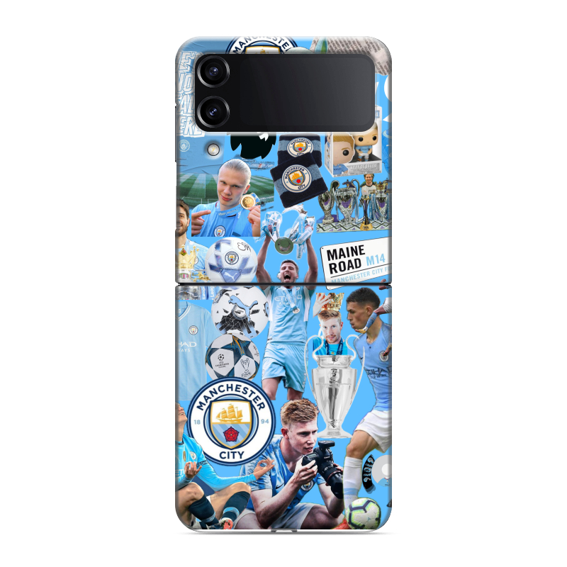 Пластиковый чехол на Samsung Galaxy Z Flip 4 с принтом Man City Манчестер Сити Пластиковый чехол на Samsung Galaxy Z Flip 4 с принтом Man City Манчестер Сити