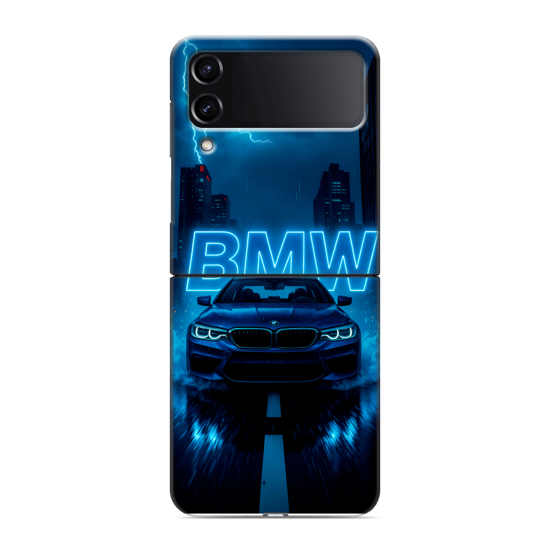 Пластиковый чехол на Samsung Galaxy Z Flip 4 с принтом BMW БМВ Пластиковый чехол на Samsung Galaxy Z Flip 4 с принтом BMW БМВ