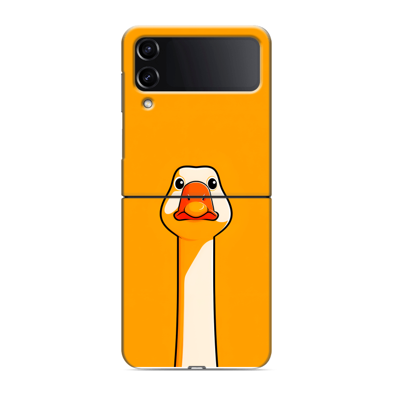 Пластиковый чехол на Samsung Galaxy Z Flip 4 с принтом Смешная утка Пластиковый чехол на Samsung Galaxy Z Flip 4 с принтом Смешная утка