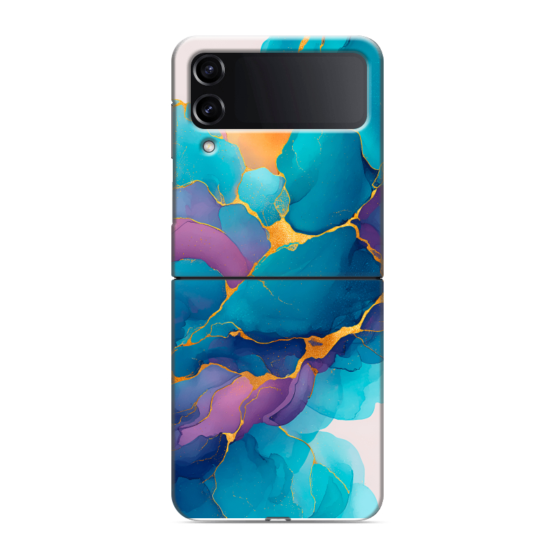 Пластиковый чехол на Samsung Galaxy Z Flip 4 с принтом Мрамор блестки Пластиковый чехол на Samsung Galaxy Z Flip 4 с принтом Мрамор блестки