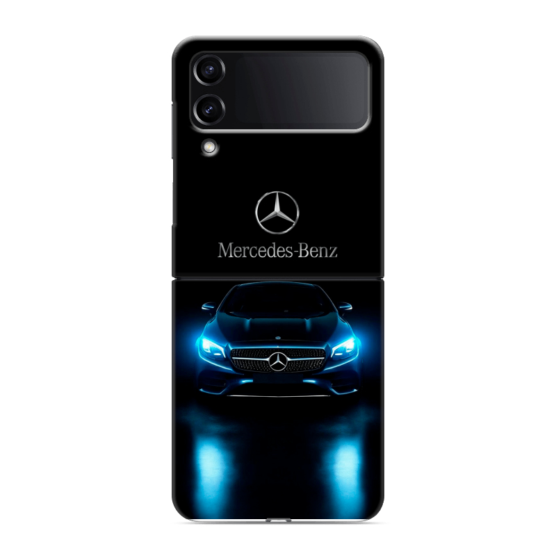 Пластиковый чехол на Samsung Galaxy Z Flip 4 с принтом Mercedes Мерседес Пластиковый чехол на Samsung Galaxy Z Flip 4 с принтом Mercedes Мерседес