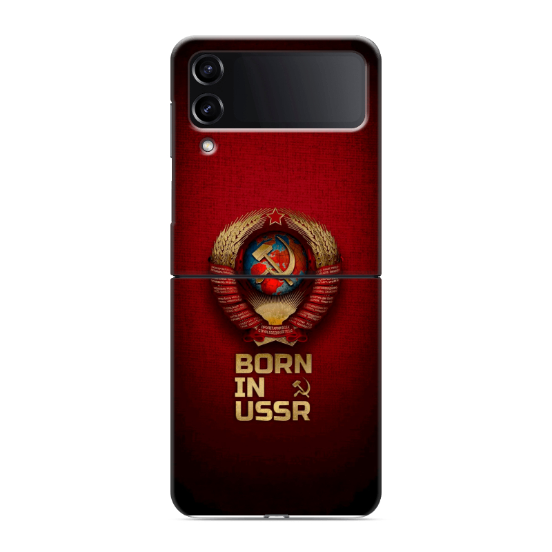 Пластиковый чехол на Samsung Galaxy Z Flip 4 с принтом Флаг Герб СССР Пластиковый чехол на Samsung Galaxy Z Flip 4 с принтом Флаг Герб СССР