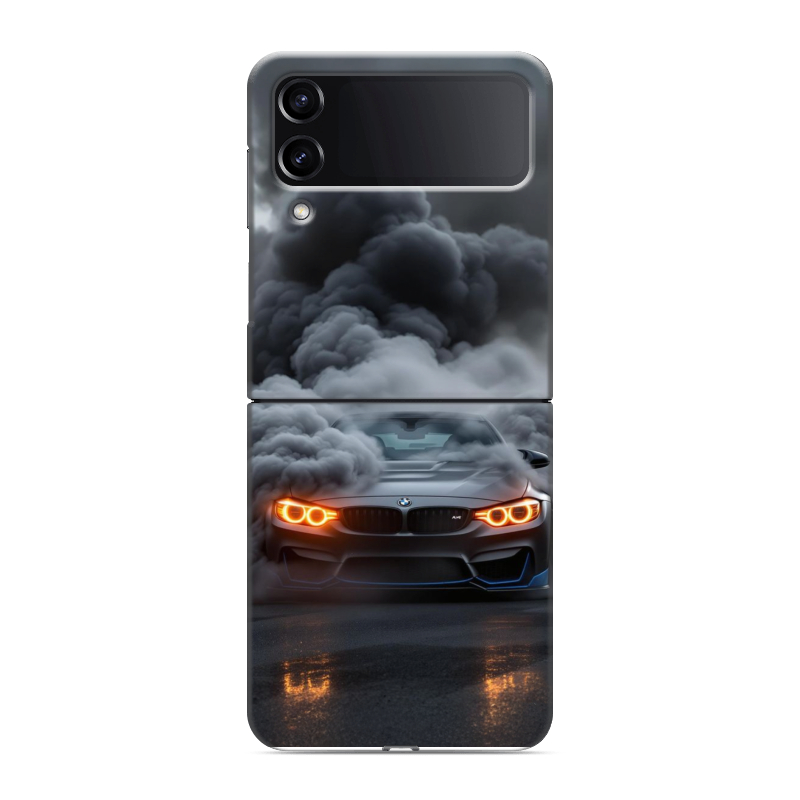 Пластиковый чехол на Samsung Galaxy Z Flip 4 с принтом BMW БМВ Пластиковый чехол на Samsung Galaxy Z Flip 4 с принтом BMW БМВ