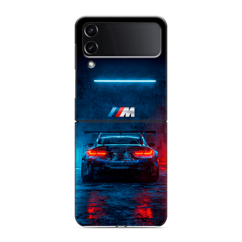 Пластиковый чехол на Samsung Galaxy Z Flip 4 с принтом BMW БМВ Пластиковый чехол на Samsung Galaxy Z Flip 4 с принтом BMW БМВ
