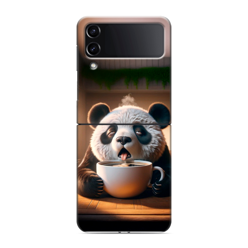 Пластиковый чехол на Samsung Galaxy Z Flip 4 с принтом смешная панда Пластиковый чехол на Samsung Galaxy Z Flip 4 с принтом смешная панда